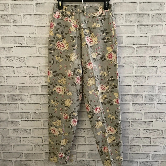 Women’s Talbots vintage linen blend floral high waist pants 6 - Picture 2 of 4